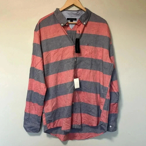NWT Tommy Hilfiger striped button down shirt - Picture 1 of 9